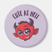Niedlich als Hell Devil mit dunklem Text Magnet (Vorne)