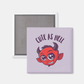 Niedlich als Hell Devil mit dunklem Text Magnet (Vorderseite/Rückseite)