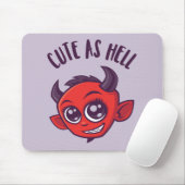 Niedlich als Hell Devil mit dunklem Text Mousepad (Mit Mouse)
