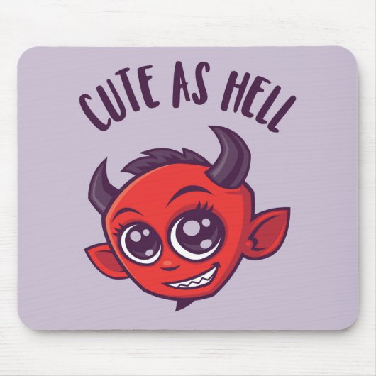 Niedlich als Hell Devil mit dunklem Text Mousepad (Vorne)