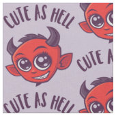 Niedlich als Hell Devil mit dunklem Text Stoff (Nahaufnahme)