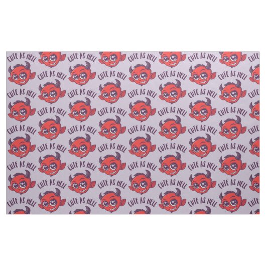 Niedlich als Hell Devil mit dunklem Text Stoff (Fat Quarter (45,7 x 55,9 cm))