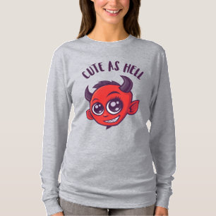 Niedlich als Hell Devil mit dunklem Text T-Shirt