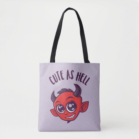 Niedlich als Hell Devil mit dunklem Text Tasche (Vorderseite)