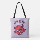 Niedlich als Hell Devil mit dunklem Text Tasche (Rückseite)
