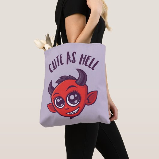 Niedlich als Hell Devil mit dunklem Text Tasche (Von Nahem)