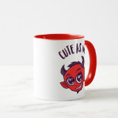 Niedlich als Hell Devil mit dunklem Text Tasse (VorderseiteRechts)