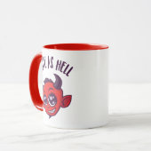 Niedlich als Hell Devil mit dunklem Text Tasse (Vorderseite Links)