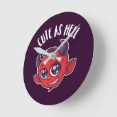 Niedlich als Hell Devil Runde Wanduhr (Winkel)