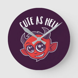 Niedlich als Hell Devil Runde Wanduhr