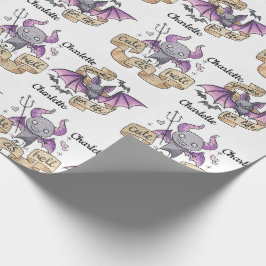 Niedlich als Hell Halloween Add Name Geburtstag Geschenkpapier