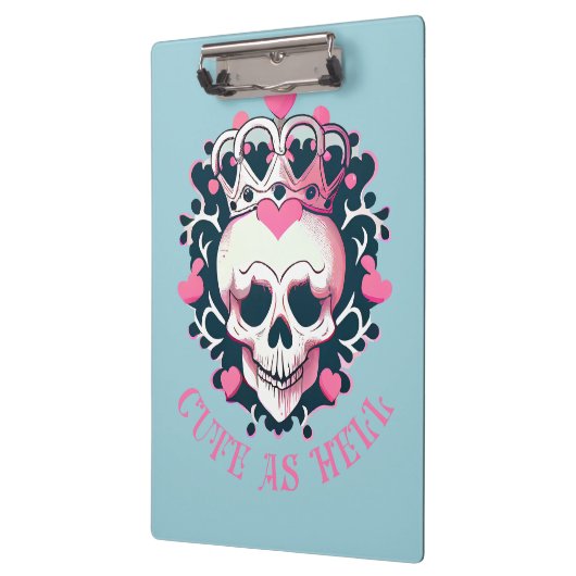Niedlich als Hell Schädel mit Krone Klemmbrett (Links)