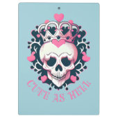 Niedlich als Hell Schädel mit Krone Klemmbrett (Rückseite)