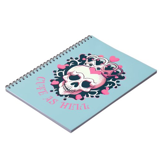 Niedlich als Hell Schädel mit Krone Notizblock (Linke Seite)