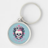 Niedlich als Hell Schädel mit Krone Schlüsselanhänger (Vorne)