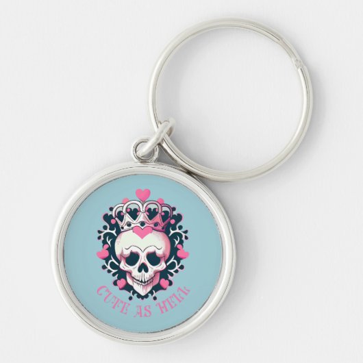 Niedlich als Hell Schädel mit Krone Schlüsselanhänger (Vorne)