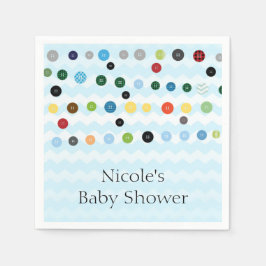 Niedlich als Knopf Blue Baby Dusche Party Serviette