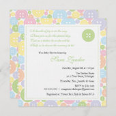 Niedlich als Knopf-neutrale Baby-Duschen-Einladung Einladung (Vorne/Hinten)