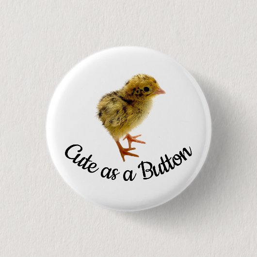 Niedlich als Knopfdruck Quail Button (Vorderseite)