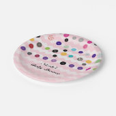 Niedlich als knopfrosa Kinderdusche Party Pappteller (Schrägansicht)