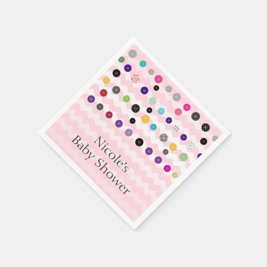 Niedlich als knopfrosa Kinderdusche Party Serviette (Ecke)