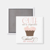 Niedlich als Kuchen! Rosa und Braun Magnet (Vorderseite/Rückseite)