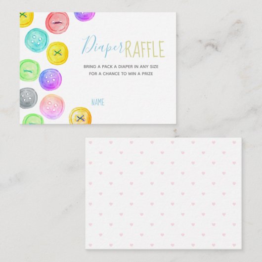 Niedlich als Mini-Dusche-Windel-Tombola Begleitkarte (Vorne/Hinten)