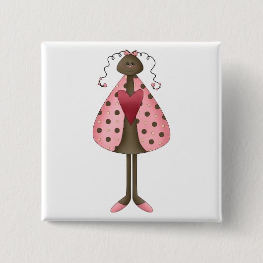 Niedlich als Wanze · Marienkäfer-Puppe Button (Vorderseite)