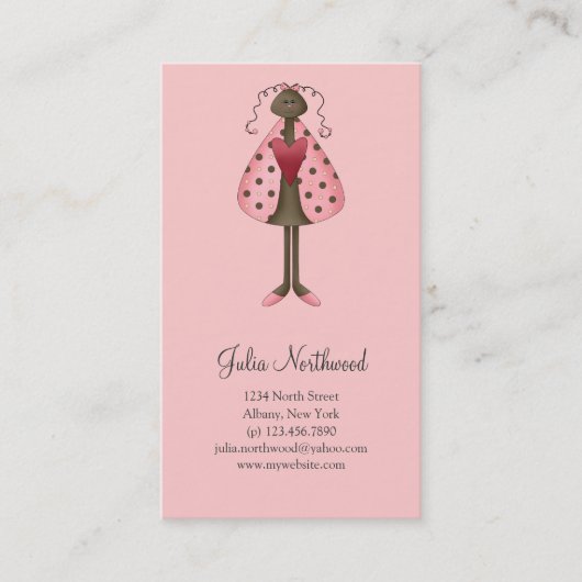 Niedlich als Wanze · Marienkäfer-Puppe Visitenkarte (Vorderseite)