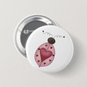 Niedlich als Wanze · Rosa Marienkäfer Button (Vorne & Hinten)