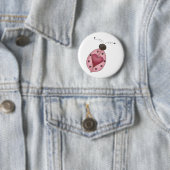 Niedlich als Wanze · Rosa Marienkäfer Button (Beispiel)