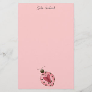 Niedlich als Wanze · Rosa u. Brown-Marienkäfer Briefpapier