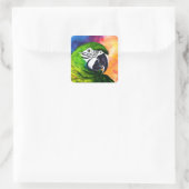 Niedlich Amazon Parrot Artwork Quadratischer Aufkleber (Tasche)