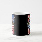Niedlich America Cat Eating Ramen Kaffeetasse (Mittel)