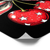 Niedlich America Cherries Coquette Bow Funny Cherr Poster (Ecke)