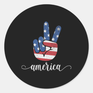 Niedlich America Peace Patriotic American Flag USA Runder Aufkleber