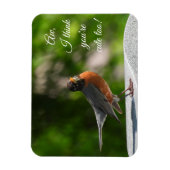 Niedlich American Robin *nach Kundenwunsch* Magnet (Vertikal)