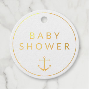 Niedlich Anchor Blue Watercolor Baby Dusche Vielen Geschenkanhänger
