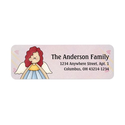 Niedlich Angel Antics Angel Girl d4 Address Labels (Vorne)