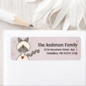 Niedlich Angel Antics White Gray Cat Address Label (Insitu)