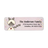 Niedlich Angel Antics White Gray Cat Address Label (Vorne)