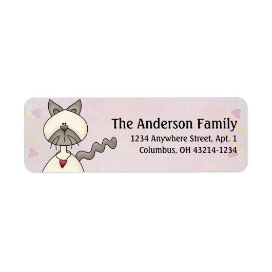 Niedlich Angel Antics White Gray Cat Address Label (Vorne)