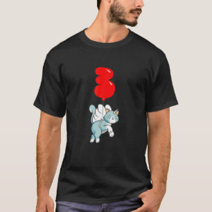 Niedlich Angel Cat 3Rd Geburtstag Kinder Ballon Pa T-Shirt