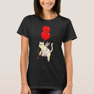 Niedlich Angel Cat 8. Geburtstag Kinder Ballon Par T-Shirt