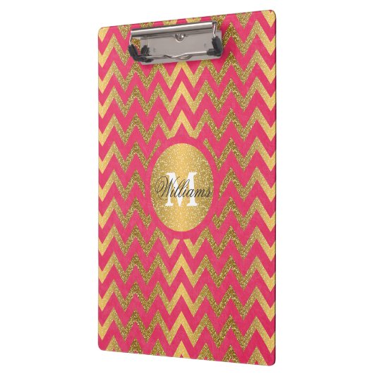 Niedlich angesagter Zickzack Zick-Zack-Imitat Gold Klemmbrett (Links)