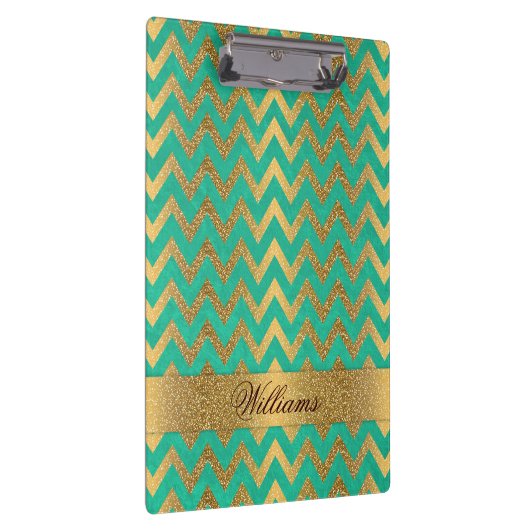 Niedlich angesagter Zickzack Zick-Zack-Imitat Gold Klemmbrett (Rechts)