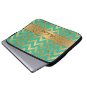 Niedlich angesagter Zickzack Zick-Zack-Imitat Gold Laptopschutzhülle (Vorne Knopf)