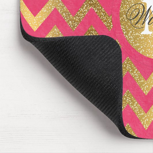 Niedlich angesagter Zickzack Zick-Zack-Imitat Gold Mousepad (Ecke)