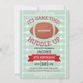 Niedlich angesagtes Fußballfeld & Ribbon zum Gebur Einladung (Vorderseite)