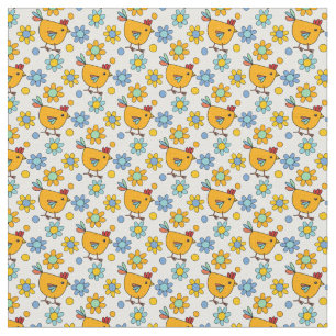 Niedlich angesagtes, modernes, buntes Huhn und Blu Stoff
